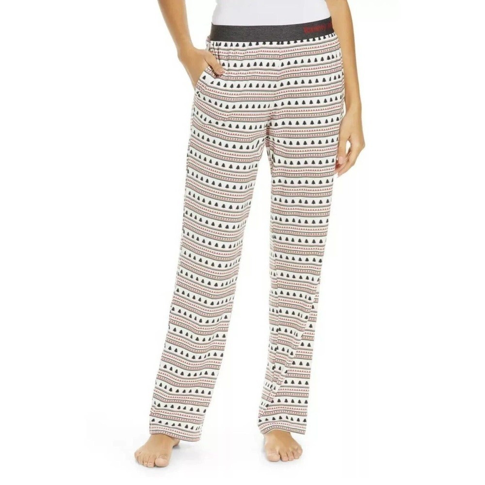 Tommy John Women’s Pima Cotton And Spandex Lounge Pants Pine Print Sz-Large